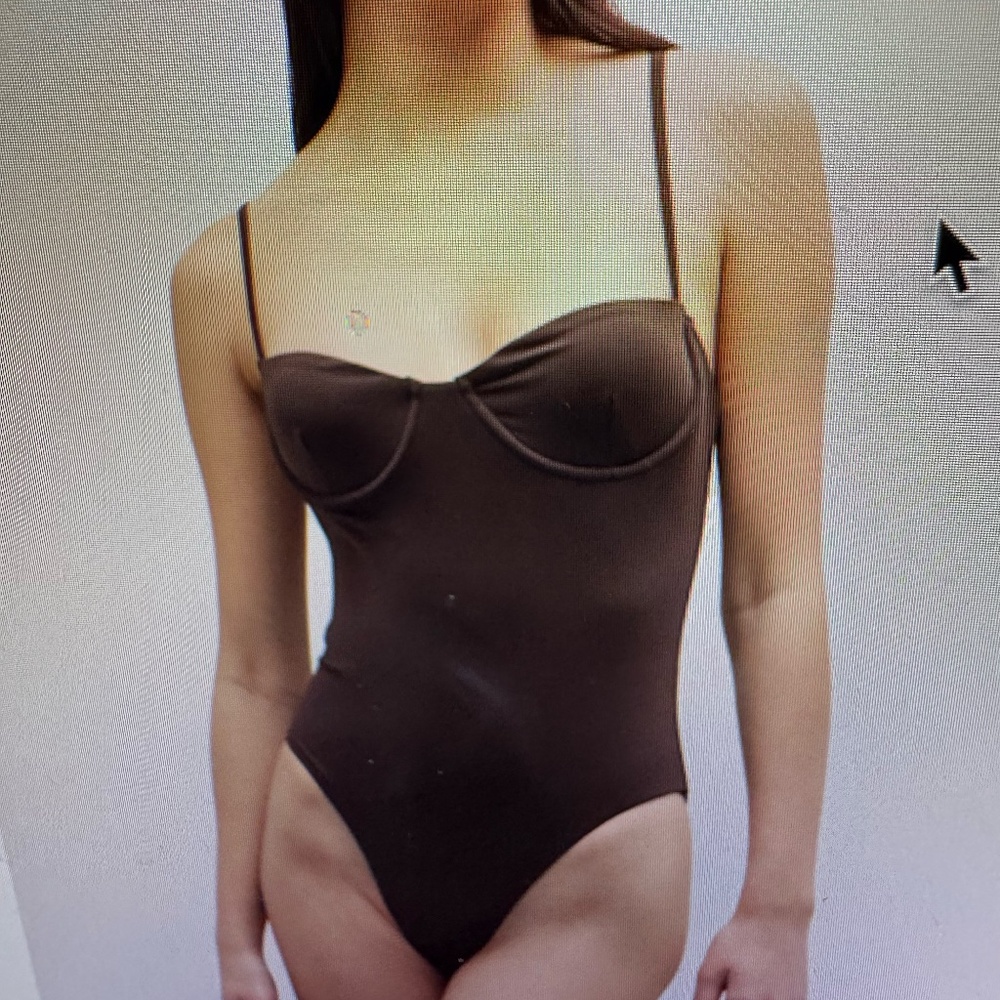 ANEMOS Balconette Underwire One-Piece Swimsuit; Espresso; Size Medium NWT